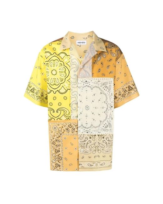 KENZO Yellow Short Sleeve Shirts for men