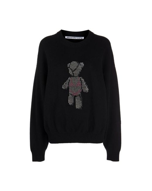 Alexander Wang Pullover Met Kristal in het Black