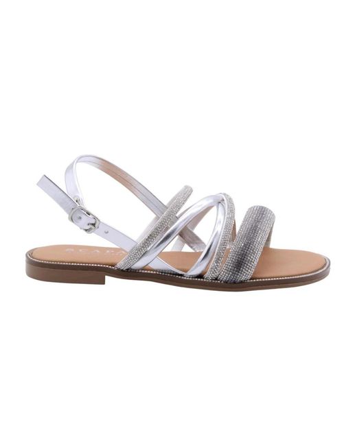 Scapa White Flat Sandals
