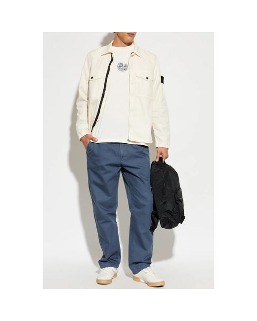 Stone Island Jas Met Logopatch in het White voor heren