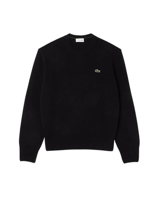 Lacoste Wool Crew Neck Sweater in het Black voor heren