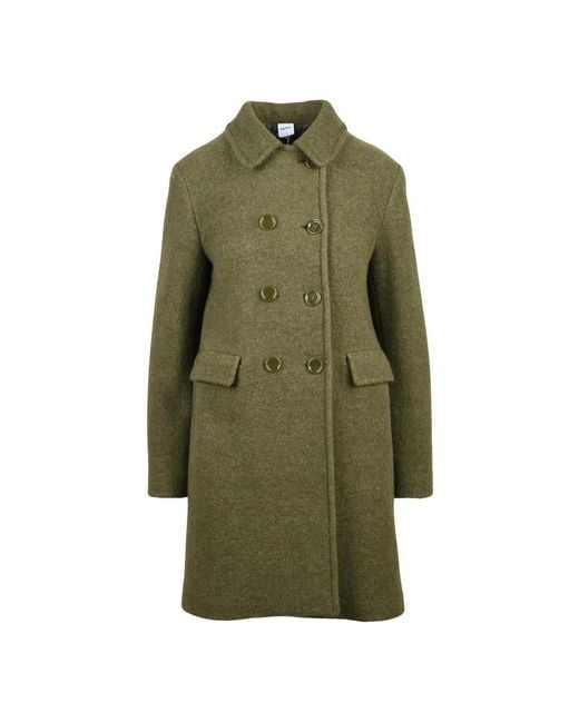 Aspesi Green Double-Breasted Coats