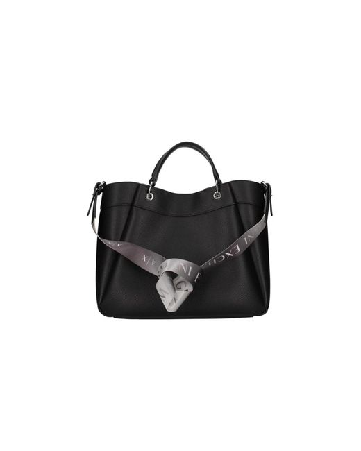 Armani Exchange Black E Handtasche mit kleinem Logo