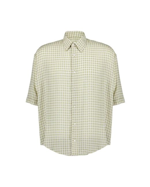 AMI Groen Geruite Overhemd Casual Elegantie in het Natural voor heren