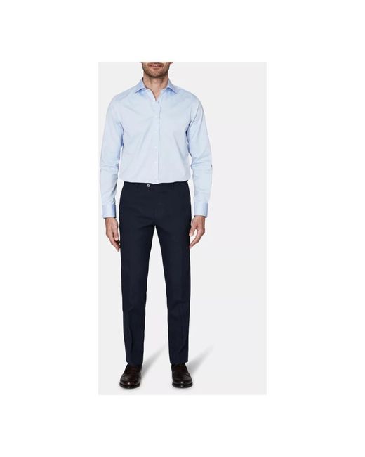 Oscar Jacobson Blue Suit Trousers for men