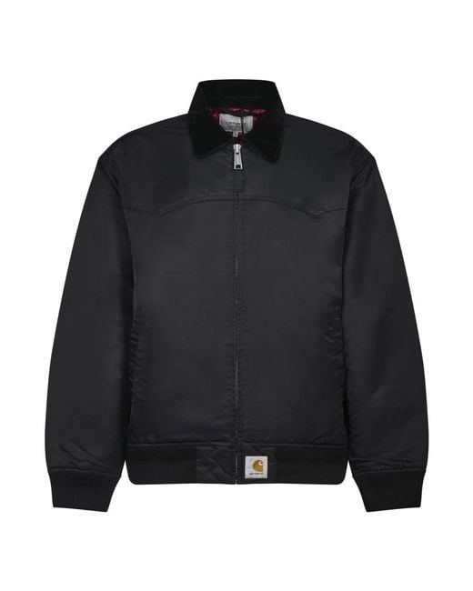 Carhartt Jassen ,Zwart ,Nylon Santa Fe Alumni Jacket in het Black voor heren