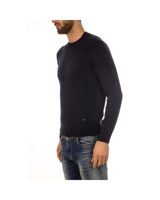 Round-Neck Knitwear Armani Jeans de hombre de color Black