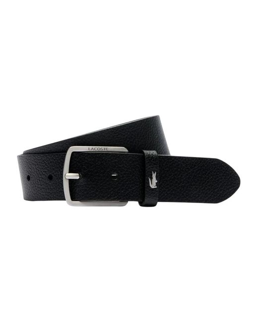 Lacoste Accessoires ,Zwart ,Leer Kerncollectie Riem Zwart in het Black voor heren