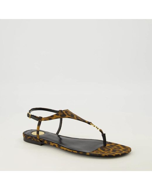 Saint Laurent Brown Flat Sandals