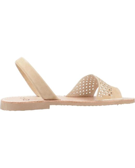 Ria Menorca Flat Sandals in het Natural