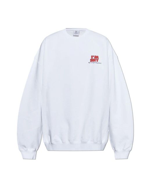 Vetements Bedruckter sweatshirt in White für Herren