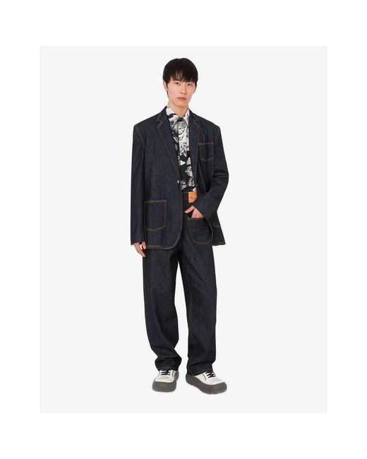 Moschino Blue Denim Jackets for men