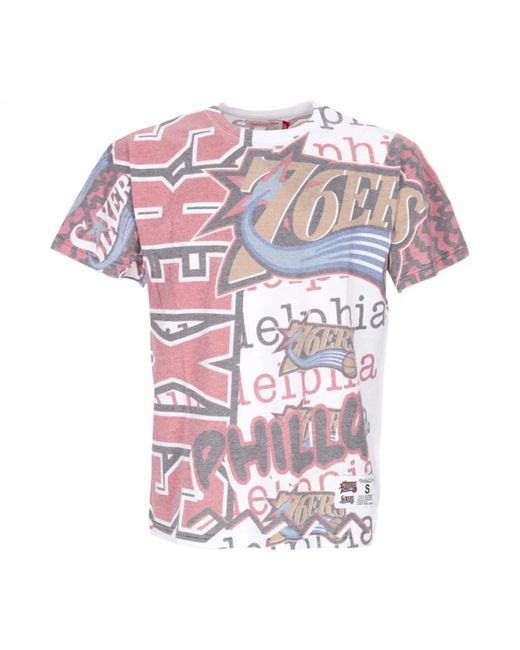T-Shirts Mitchell & Ness de hombre de color Pink