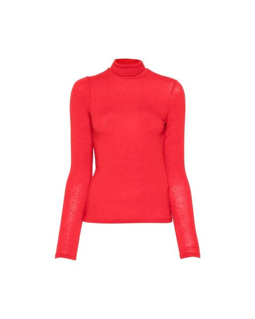 Tela Red Turtlenecks