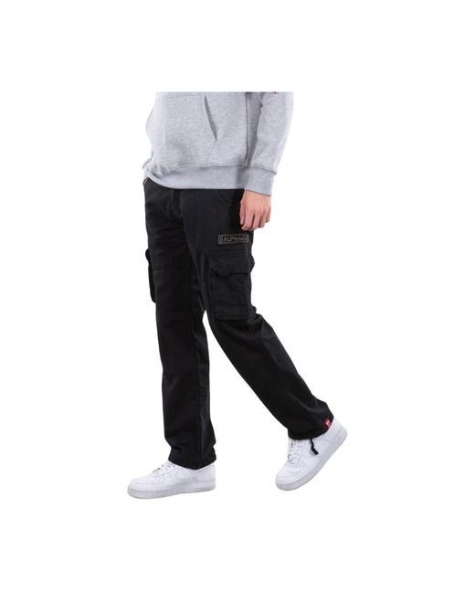Alpha Industries Black Slim-Fit Trousers for men