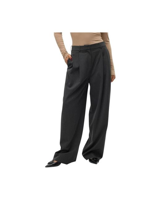 Vero Moda Grijze Pinstripe Wijde Pijp Broek in het Gray
