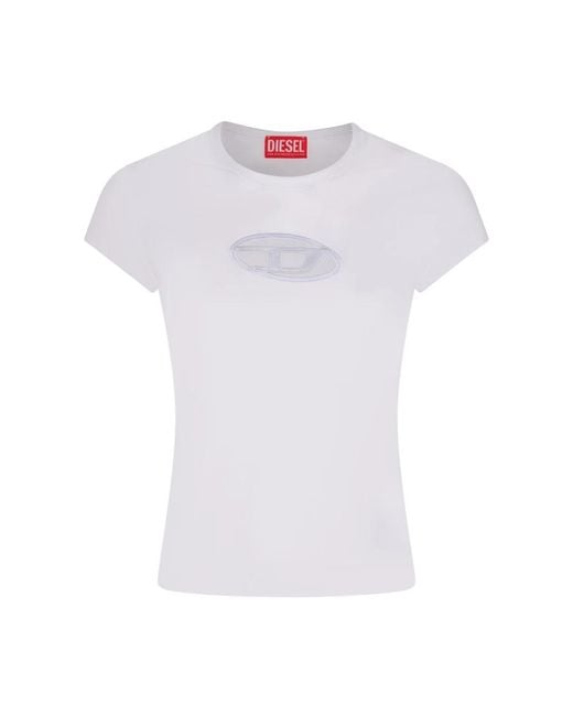 Camiseta blanca con recortes DIESEL de color White