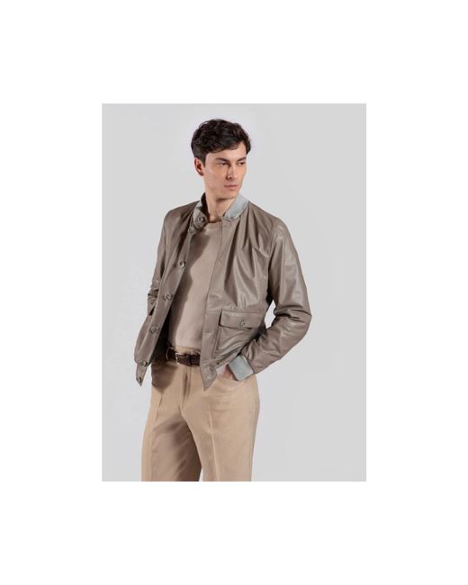 Gimo's Gray Leather Jackets for men