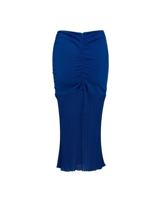 Tom Ford Rokken ,Blauw ,Blauwe Jersey Midi Rok Met Plooiwerk in het Blue