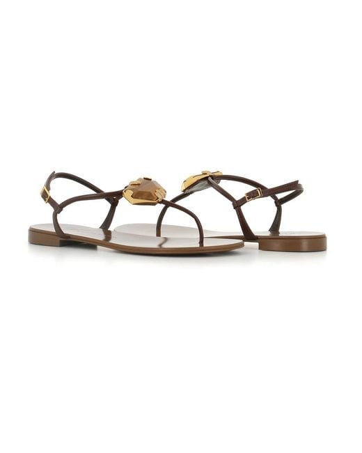 Giuseppe Zanotti Metallic Flat Sandals