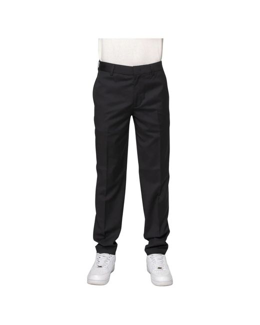 Emporio Armani Black Straight Trousers for men