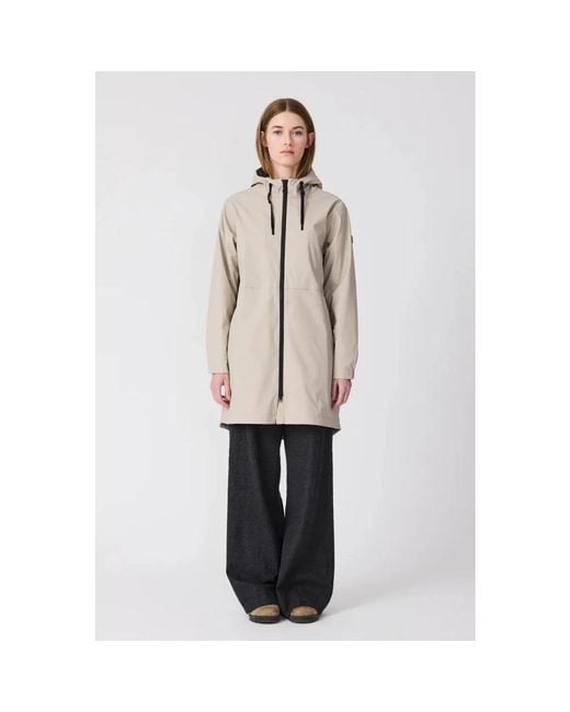 Tanta Jassen ,Polyester Waterdichte Parka Steengrijs in het Natural