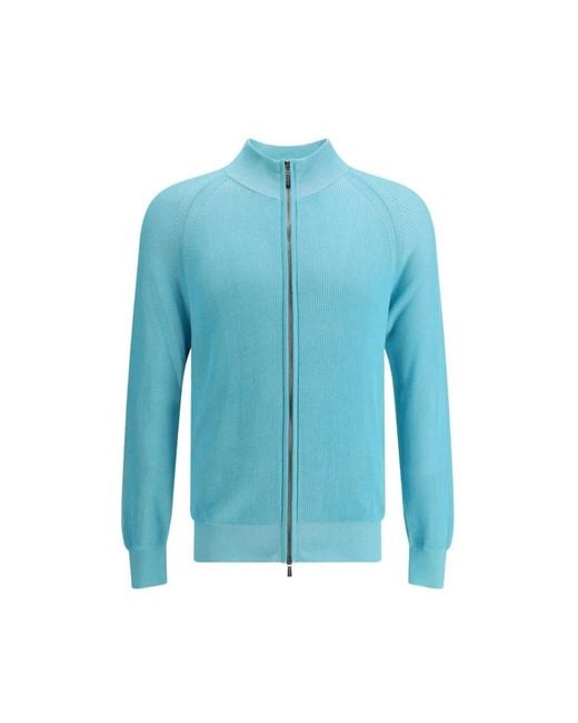 Cardigans Moorer pour homme en coloris Blue