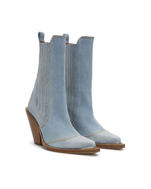 Ermanno Scervino Blue Cowboy Boots