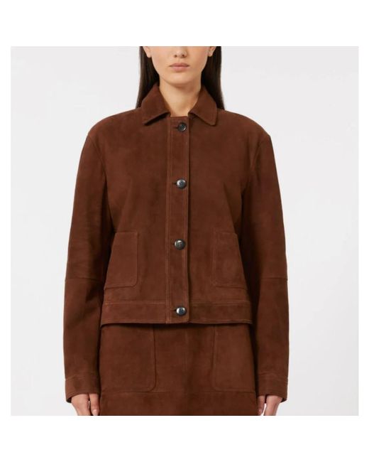 Leather Jackets Max Mara de color Brown