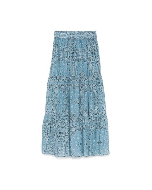 Mc2 Saint Barth Blue Celeste Rock Leichte Baumwolle Seidenmischung