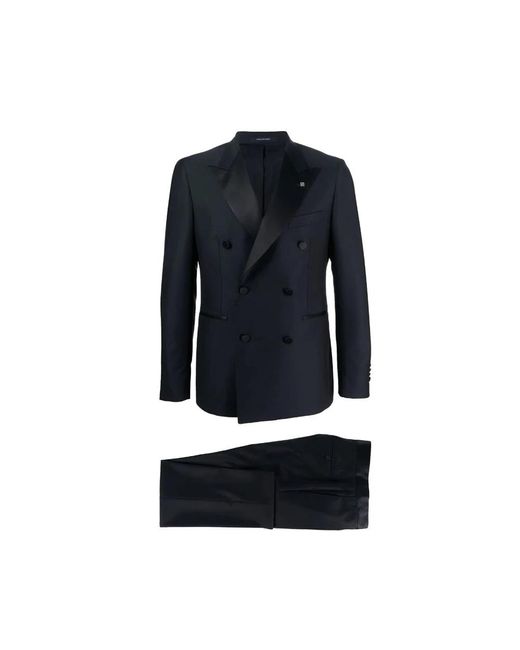 Tagliatore Kostuums ,Blauw ,Wol Double-Breasted Smoking Jacket in het Blue voor heren