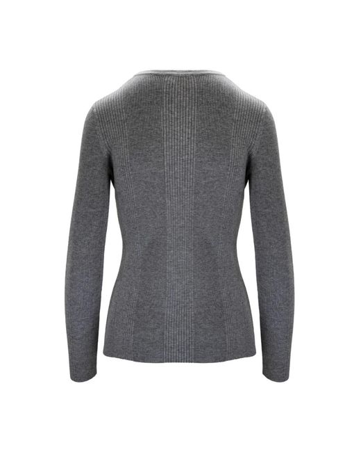 Elisabetta Franchi Gray Round-Neck Knitwear