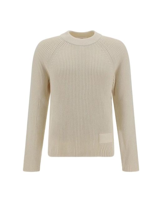 AMI Gray Round-Neck Knitwear for men