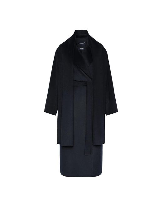 Max Mara Carisma Lange Jas in het Blue