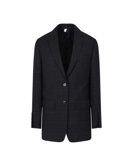 Burberry Grijze Geruite Jas Voor Vrouwen in het Black