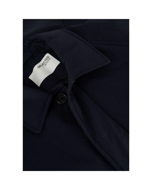 SELECTED Baumwoll-Mac-Mantel in Black für Herren