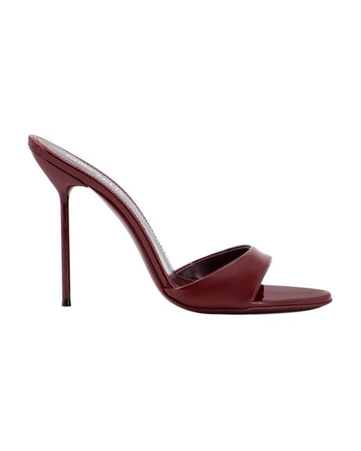 Paris Texas Red Heeled Mules