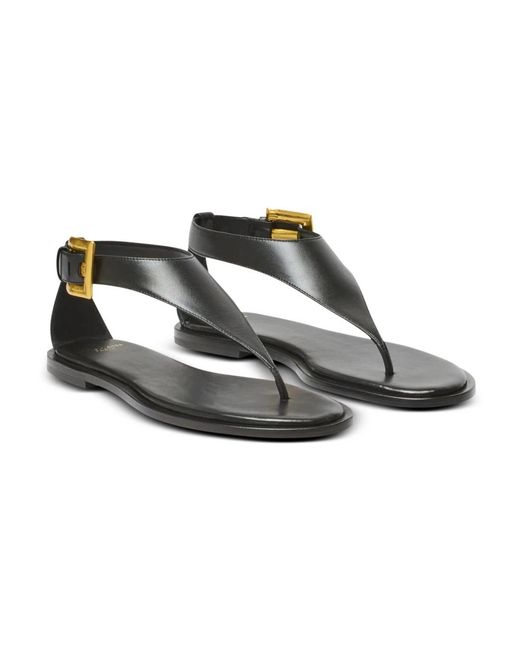 Balmain Brown Flat Sandals