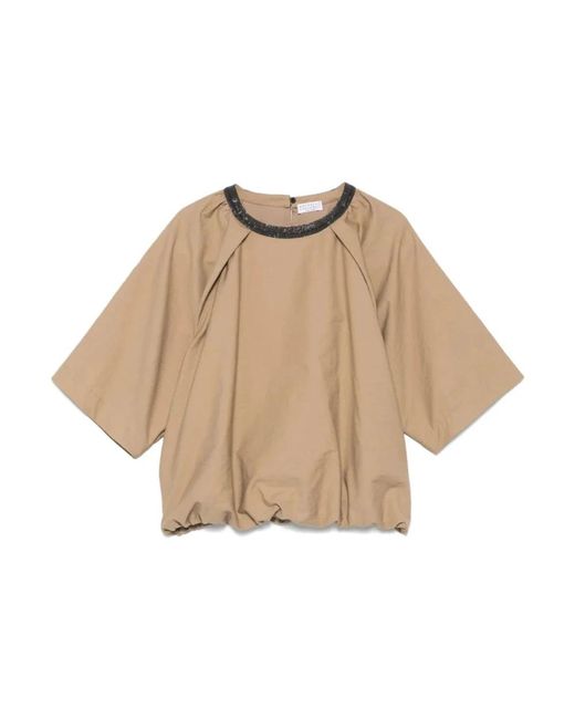 Blouses di Brunello Cucinelli in Natural