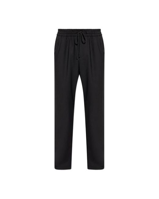 Dolce & Gabbana Black Straight Trousers for men