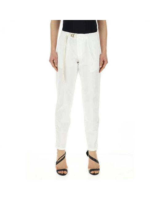 White Sand White Slim-Fit Trousers