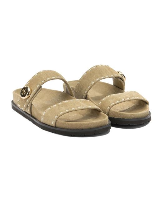 Tory Burch Natural Sliders
