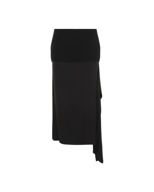 Jil Sander Rokken ,Zwart ,Wol Asymmetrische Rok in het Black