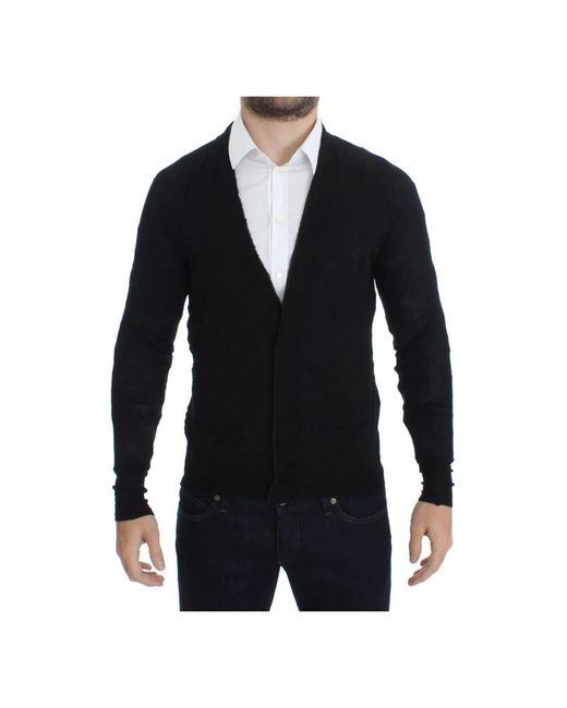 Black fine wool button cardigan di CoSTUME NATIONAL da Uomo
