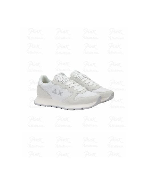 Sun 68 White Sneakers