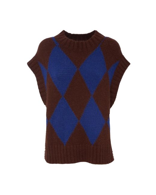 Round-Neck Knitwear LaDoubleJ de color Blue