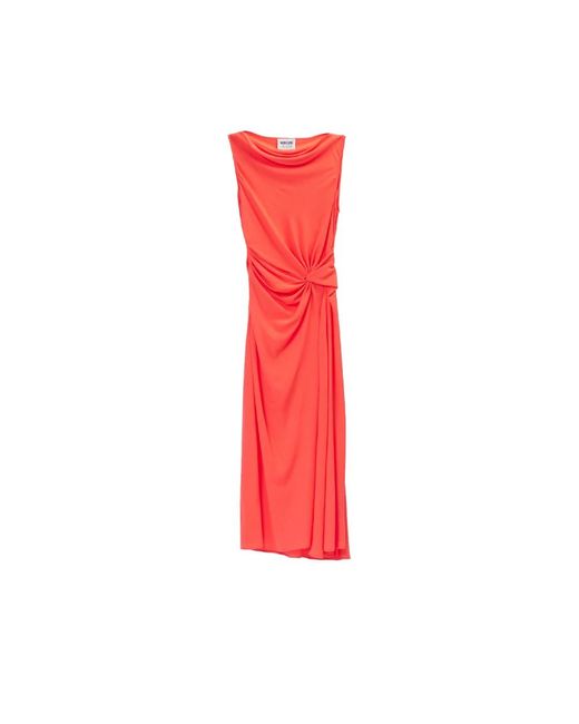Moschino Kleedjes ,Rood ,Rode Crepe Midi Jurk in het Red