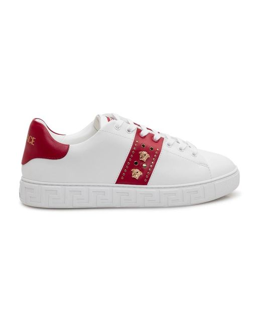 Versace Schoenen ,Wit ,Greca Embellished Sneakers in het Red voor heren