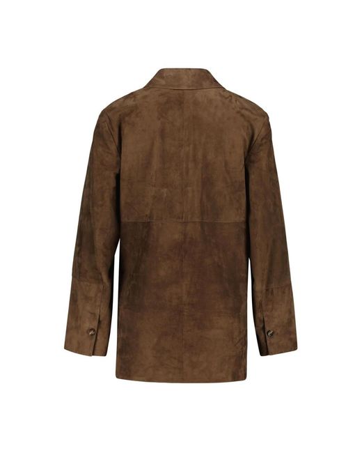 Max Mara Leren Jas in het Brown