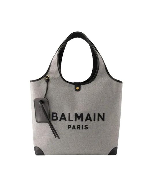 Balmain Gray Tote Bags